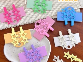 [highbuying] กิ๊บติดผม โลหะผสม รูปดาวห้าแฉก 2 ชิ้น ต่อล็อต Y2K