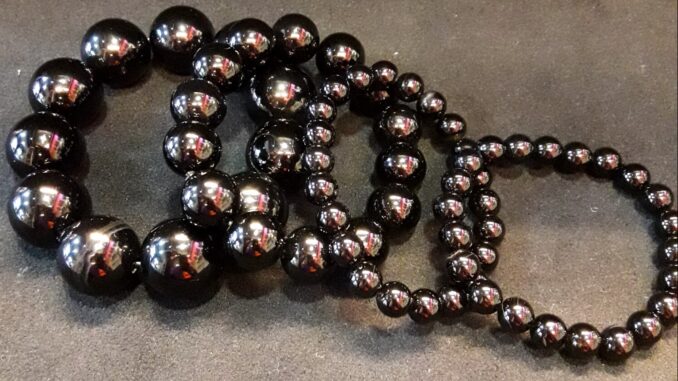 Yok5see สร้อยข้อมือ หิน นิล ดำ 8-14 mm  สร้อยข้อมือหิน กำไลข้อมือหินนำโชค Onyx