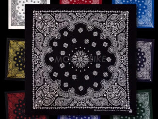 ผ้าเช็ดหน้าลายลูกน้ำ ผ้าพันคอ ผ้าโพกหัว Bandana paisley 50 x 50 cm.