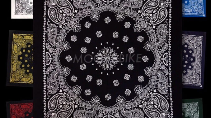 ผ้าเช็ดหน้าลายลูกน้ำ ผ้าพันคอ ผ้าโพกหัว Bandana paisley 50 x 50 cm.