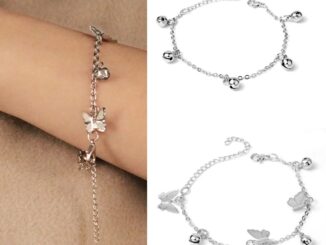 Bsbl สร้อยข้อมือโซ่ จี้กระดิ่งผีเสื้อน่ารัก ปรับได้ เครื่องประดับแฟชั่น สําหรับผู้หญิง