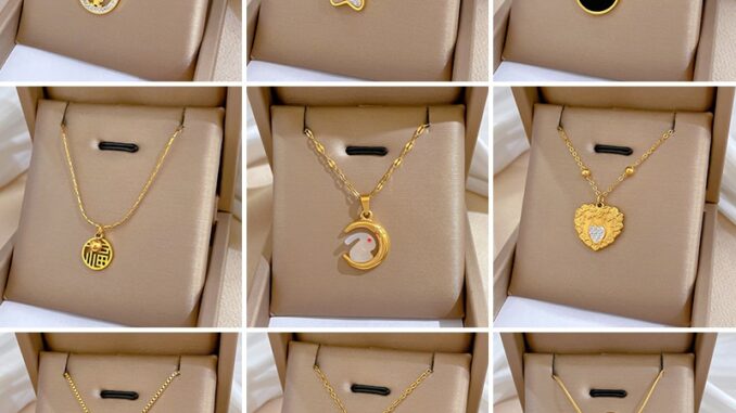 [เหล็กไทเทเนียม] สร้อยคอโซ่ ชุบทอง 18K จี้เรขาคณิต ดาวเคราะห์ บุคลิกภาพ มินิมอล ของขวัญสําหรับเพื่อน