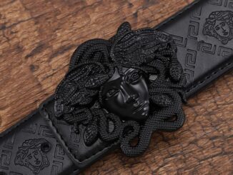 Medusa Red Versace เข็มขัดลําลอง เข้ากับทุกการแต่งกาย แฟชั่นสําหรับผู้ชาย วัยรุ่น 87WP
