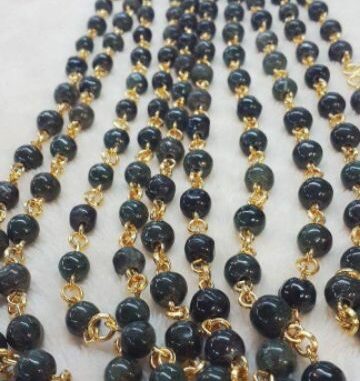 สร้อยคอหยกดำ หยกพม่าแท้ %  Necklace Burma Back Jade 24"