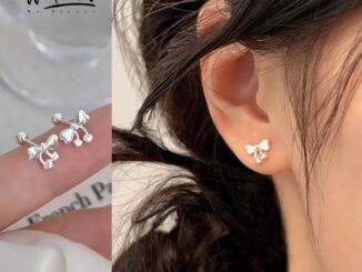We Flower ต่างหูเม็ดเดี่ยว เงิน S925 ประดับโบว์น่ารัก ขนาดเล็ก กันแพ้ เครื่องประดับ สําหรับผู้หญิง