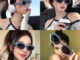 แว่นตากันแดด ทรงรีสีฟ้าทูโทน แว่นตาแฟชั่น [[สินค้าพร้อมส่ง]]