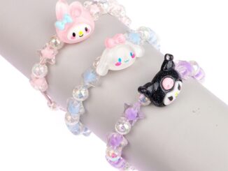 Cinnamoroll Kuromi My Melody Sanrio สร้อยข้อมือ สายหนัง ประดับคริสตัล ลายการ์ตูนน่ารัก ของเล่นคู่รัก สําหรับเด็กผู้หญิง วันเกิด