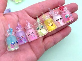 จี้เรซิ่น รูปขวดผลไม้อิโมจิ เรืองแสง DIY 10 ชิ้น