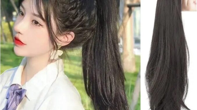 วิกผมหางม้า แบบหนีบ แฮรฅ์พีชหางม้า ลอนปลายงุ้มๆ ดูผมสวยสุขภาพดี ผมนิ่ม ติดง่ายๆ