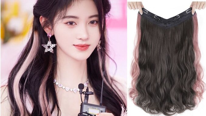 แฮร์พีชแบบแพ แฮร์พีชไฮไลท์ ยาว 55 cm ลอนคลายๆ ลอนมาม่า ไฮไลท์ปังๆ ไหมนิ่ม