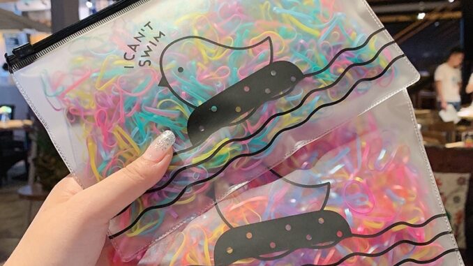 [พร้อมส่งจากไทย] ยางรัดผมสไตล์เกาหลีสำหรับผู้หญิง พร้อมซองใส่ แพ็ค 1000ชิ้น A036