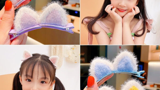 พร้อมส่ง กิ๊ฟติดผมน่ารัก กิ๊ฟติดผมหูแมว กิ๊ฟติดผมเด็ก กิ๊ฟแฮนด์เมด ที่ติดผมน่ารัก เครื่องประดับ ร้านไทย  ทำเองขายเอง