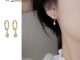 We Flower ต่างหูห่วง ทอง 14K ประดับเพทาย คริสตัล รูปหยดน้ํา หรูหรา กันแพ้ เครื่องประดับ สําหรับผู้หญิง