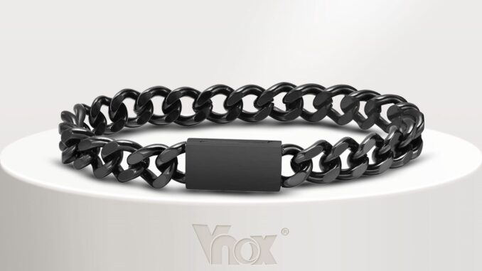 Vnox สร้อยข้อมือสเตนเลส เครื่องประดับแฟชั่น สําหรับผู้ชาย