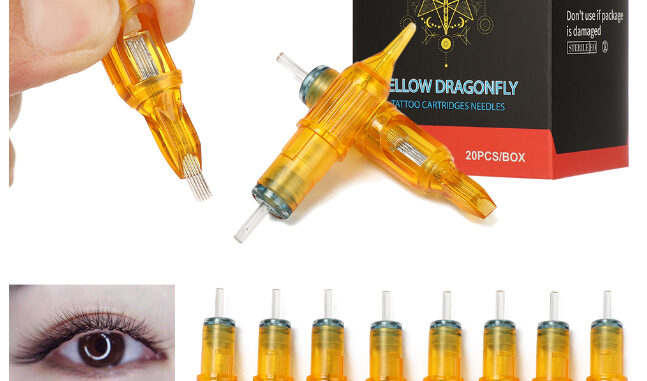 เข็มฮ็อคเดินเส้น ลงสีลงเงา เข็มสัก ( RL RM M1 RS ) YELLOW DRAGON FLY  [  20 ชิ้นต่อกล่อง ]