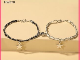 Hwetr สร้อยข้อมือ เชือกถัก จี้ดาว แม่เหล็ก สร้างสรรค์ เครื่องประดับแฟชั่น คู่รัก 1 คู่