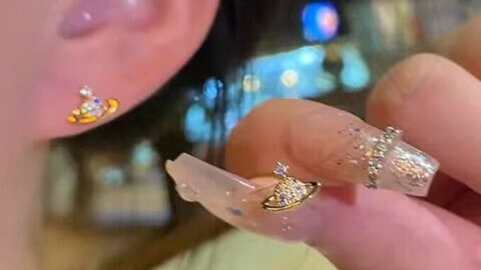 ต่างหู อัลลอย พลอยเทียม ดาวเคราะห์ ลําลอง สําหรับผู้หญิง