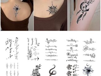 สติกเกอร์รอยสัก พิมพ์ลายตัวอักษร ดอกไม้ ป้องกันน้ํา แบบใช้แล้วทิ้ง
