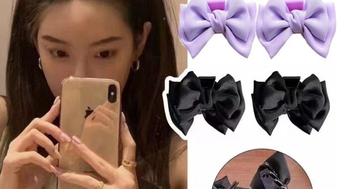 Y2k กิ๊บติดผม ผ้าซาติน สองชั้น ประดับโบว์ สไตล์เกาหลี แฟชั่น สําหรับผู้หญิง