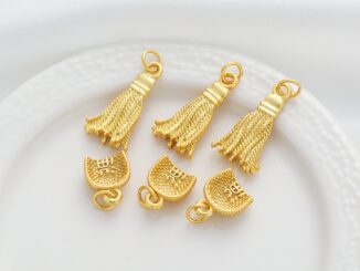 จี้ทองแดง เนื้อแมตต์ สีทอง 18k สําหรับทําเครื่องประดับ สร้อยคอ สร้อยข้อมือ diy