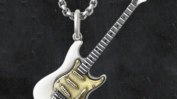 Colorful Electric Guitar Necklace Rock Punk Style Necklace Girls New Retro Niche Design Hip Hop Handsome Men's Pendant Jewelry