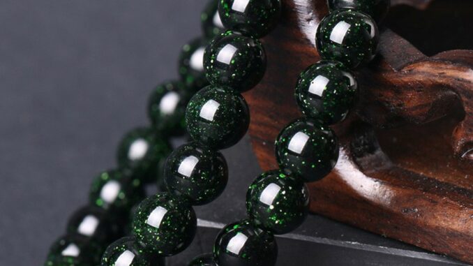 สร้อยข้อมือ ลูกปัดหินทราย สีเขียวธรรมชาติ 6-12 มม. DIY สําหรับผู้ชาย ผู้หญิง