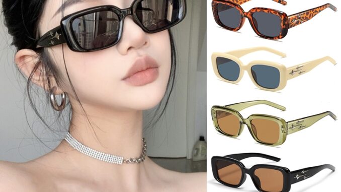 COD❤️พร้อมส่ง-แว่นตากันแดดUV400ป้องกันรังสียูวีแฟชั่นเกาหลีY2Kแว่นกรองแสงกรอบเหลี่ยมย้อนยุคสำหรับผู้หญิง-a.one