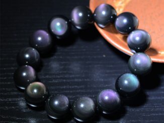 สร้อยข้อมือลูกปัดออบซิเดียน สีรุ้ง ธรรมชาติ โชคดี ฮวงจุ้ย ควอตซ์ บําบัด เครื่องประดับคู่รัก 6/8/10/12/14/16 มม.