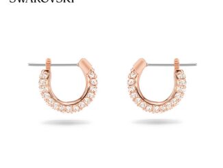 Swarovski ต่างหู ประดับหิน เรียบง่าย เข้ากับทุกการแต่งกาย ระดับไฮเอนด์ สําหรับผู้หญิง