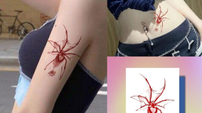 สติกเกอร์รอยสักชั่วคราว รอยสักชั่วคราว ลายดอกกุหลาบ แมงมุม เซ็กซี่ กันน้ํา ใช้ได้นาน 7 วัน