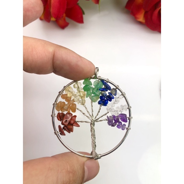 1 Pc Tree of Life pendant 7 Chakra necklace with 18 inch long Chain Tree of life necklace pendant