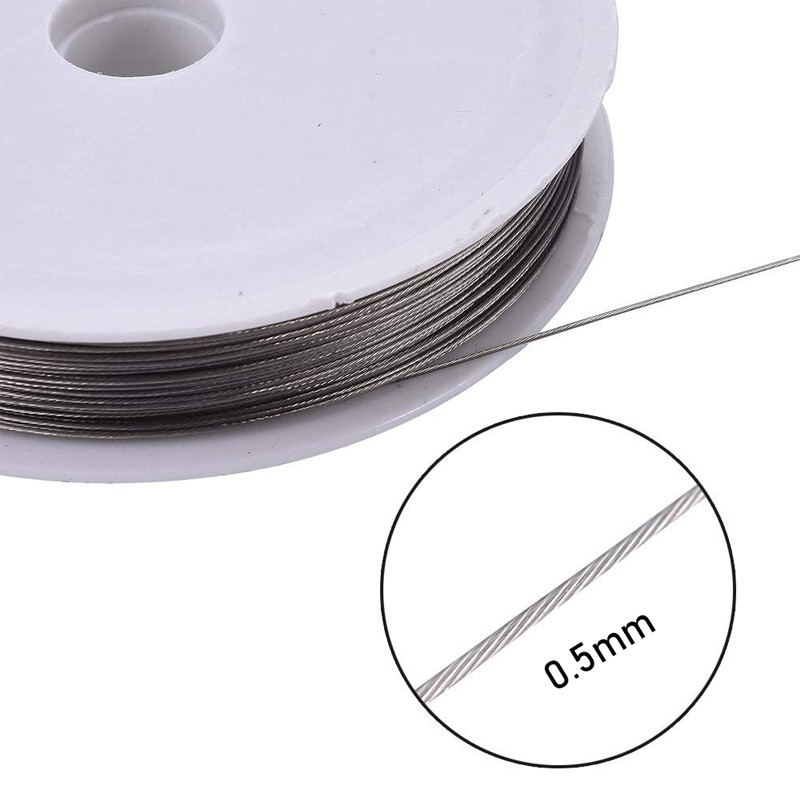 1 Roll 0.5mm Iron Wire Jewelry Beading Wire String Making Silver about 7m/roll