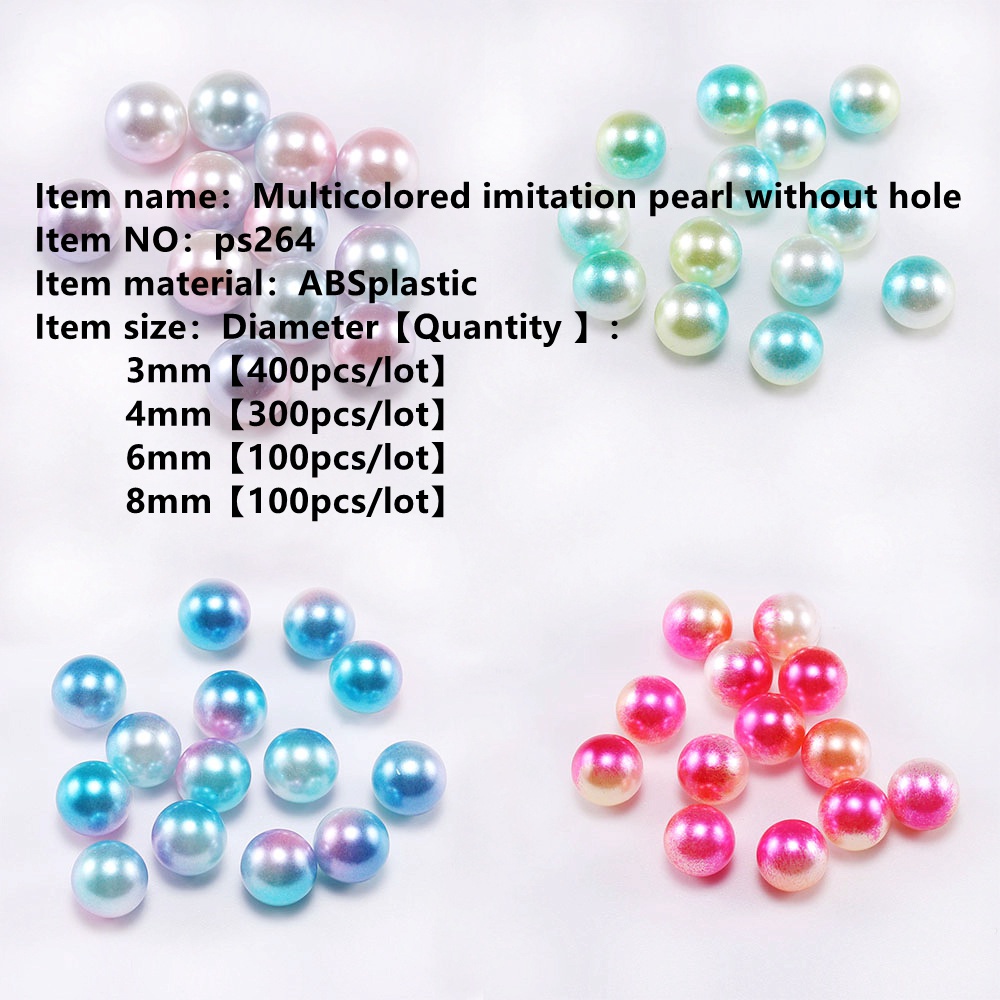 100-400pcs【ps264】ลูกปัดไข่มุก Abs ไม่มีรูพรุน สําหรับทําเครื่องประดับ DIY 100-400 ชิ้น ต่อล็อต