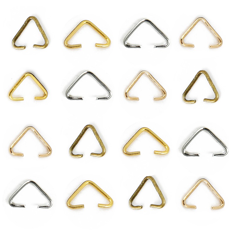 100pcs 6x10mm Triangle Clasps Buckle Loops Jump Rings Split Rings Connectors Clasps Hooks for Jewelry Making Accessories