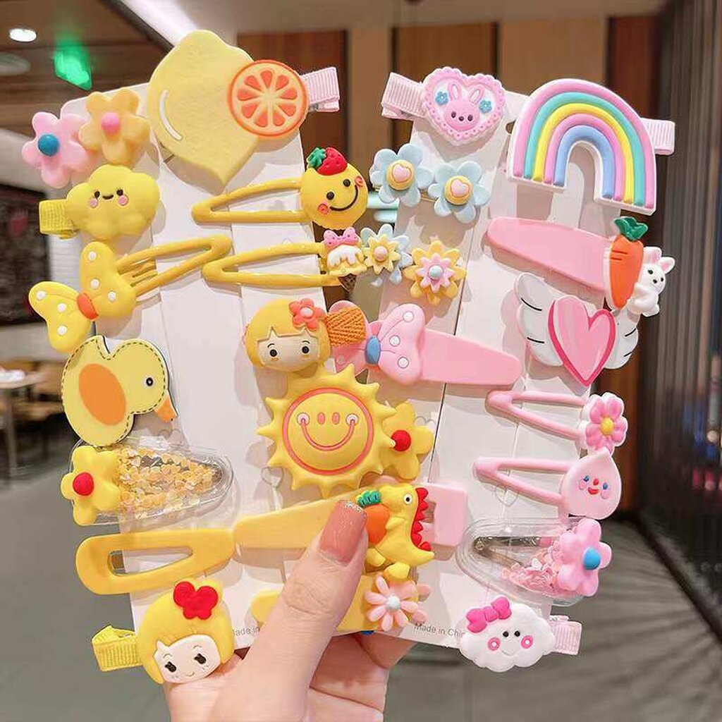 123พร้อม กิ๊บติดผมเด็ก กิ๊บเซต การ์ตูน น่ารัก สดใส กิ๊บ 14 ชิ้น ราคาถูก