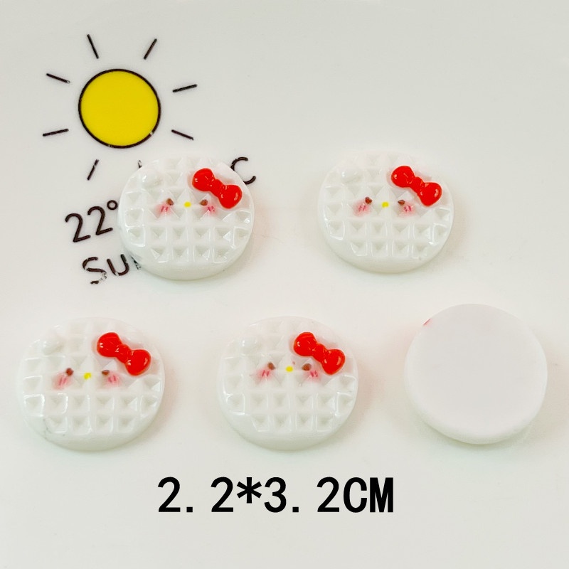 [2 #] Jibbitz Crocs สติกเกอร์กิ๊บติดผม ทรงกลม ลายการ์ตูน Sanrio Melody Kuromi Pudding Dog สําหรับตู้เย็น QP