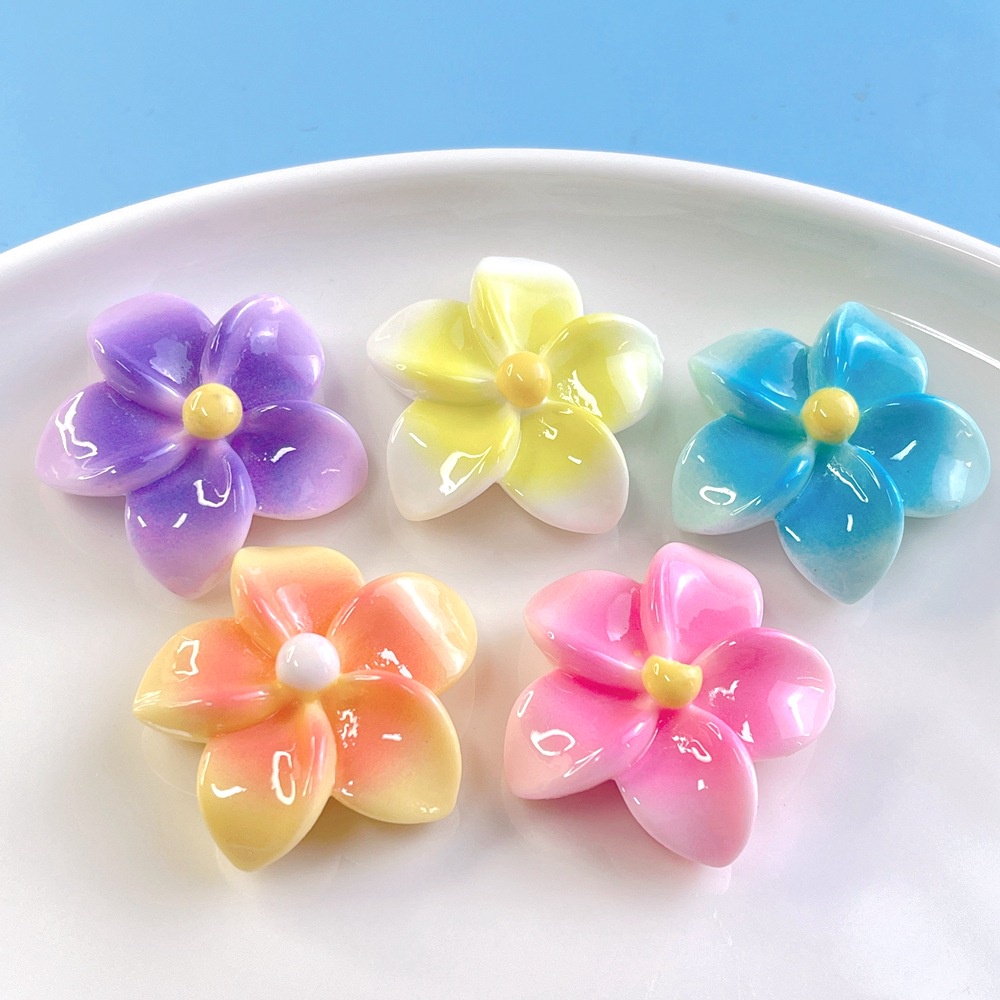 [3 #] Jibbitz Crocs Frangipani ที่คาดผมเรซิ่น ลายดอกไม้ ขนาด 3.1 * 3.1 * 1.2 ซม. แฮนด์เมด diy อุปกรณ์เสริม สําหรับรองเท้า SC
