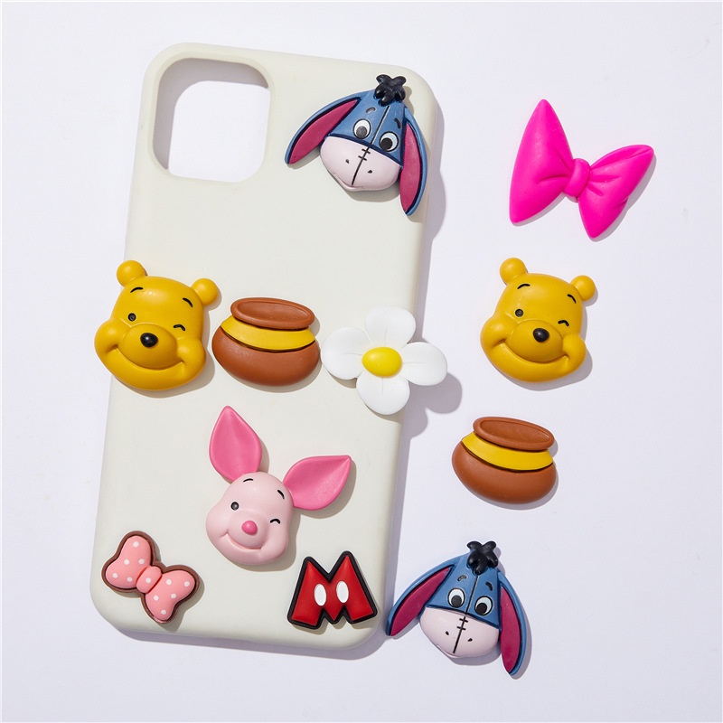 [3 #] กาวเรซิ่น ลายการ์ตูนหมีพูห์ พิกเล็ต อุปกรณ์เสริม สําหรับเคสโทรศัพท์มือถือ diy