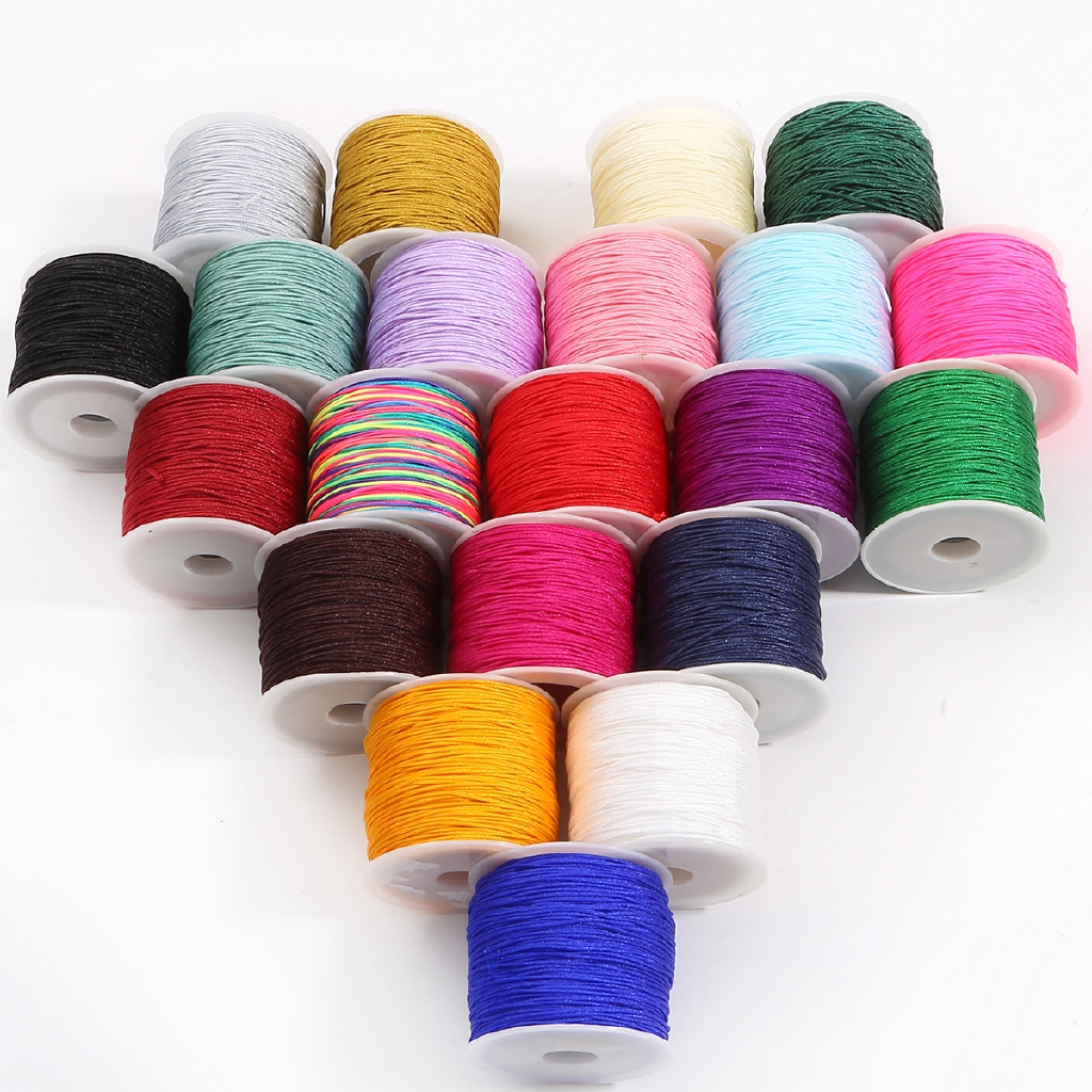 50M/lot 0.8 mm Nylon Cord Chinese Knot Macrame Cord Bracelet Braided String DIY Craft Tassels Beading String Weaving Thread