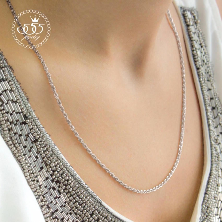 555jewelry สร้อยคอโซ่ ดีไซน์สวยลายเชือก รุ่น MNC-C093 - สร้อยสแตนเลส สร้อยคอผู้ชาย สร้อยคอผู้หญิง (CH4-CH7]