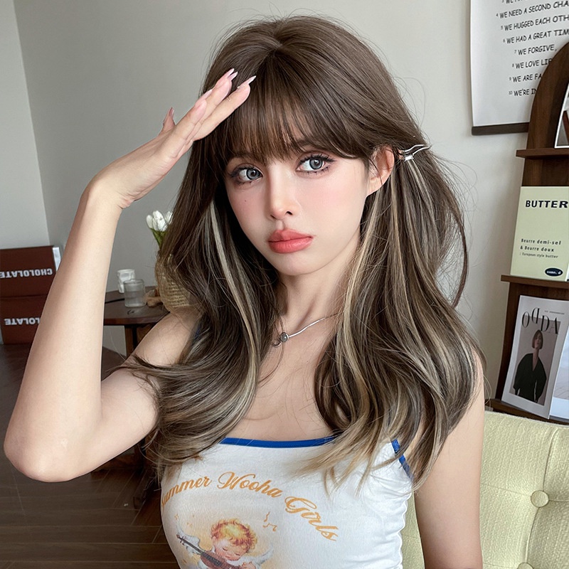 7jhh WIGS ใหม่ วิกผมหยิกยาว ไฮไลท์ ไฮไลท์ไฟเบอร์ธรรมชาติ สีเบจ สําหรับผู้หญิง C-0364