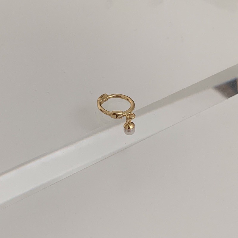 A.piece  [all silver 925] ต่างหูห่วง ต่างหูเงินแท้ Pearl drop one-touch