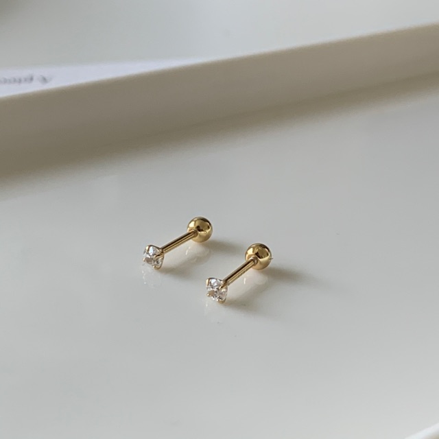 A.piece จิวเงินแท้ [all silver 925] crystal piercing
