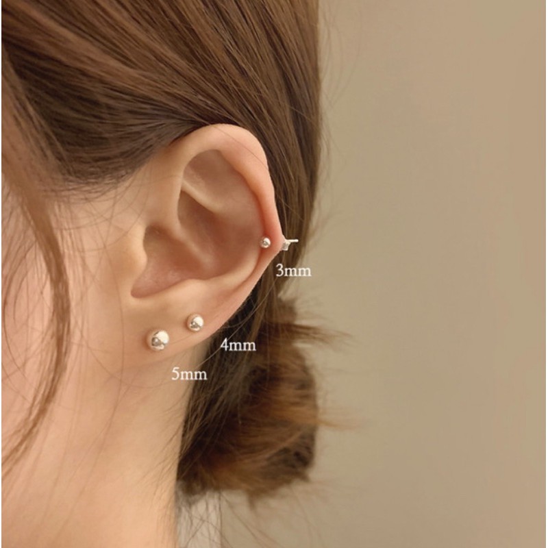 A.piece  ต่างหูเงินแท้ [all silver 925] Dot earrings (275)