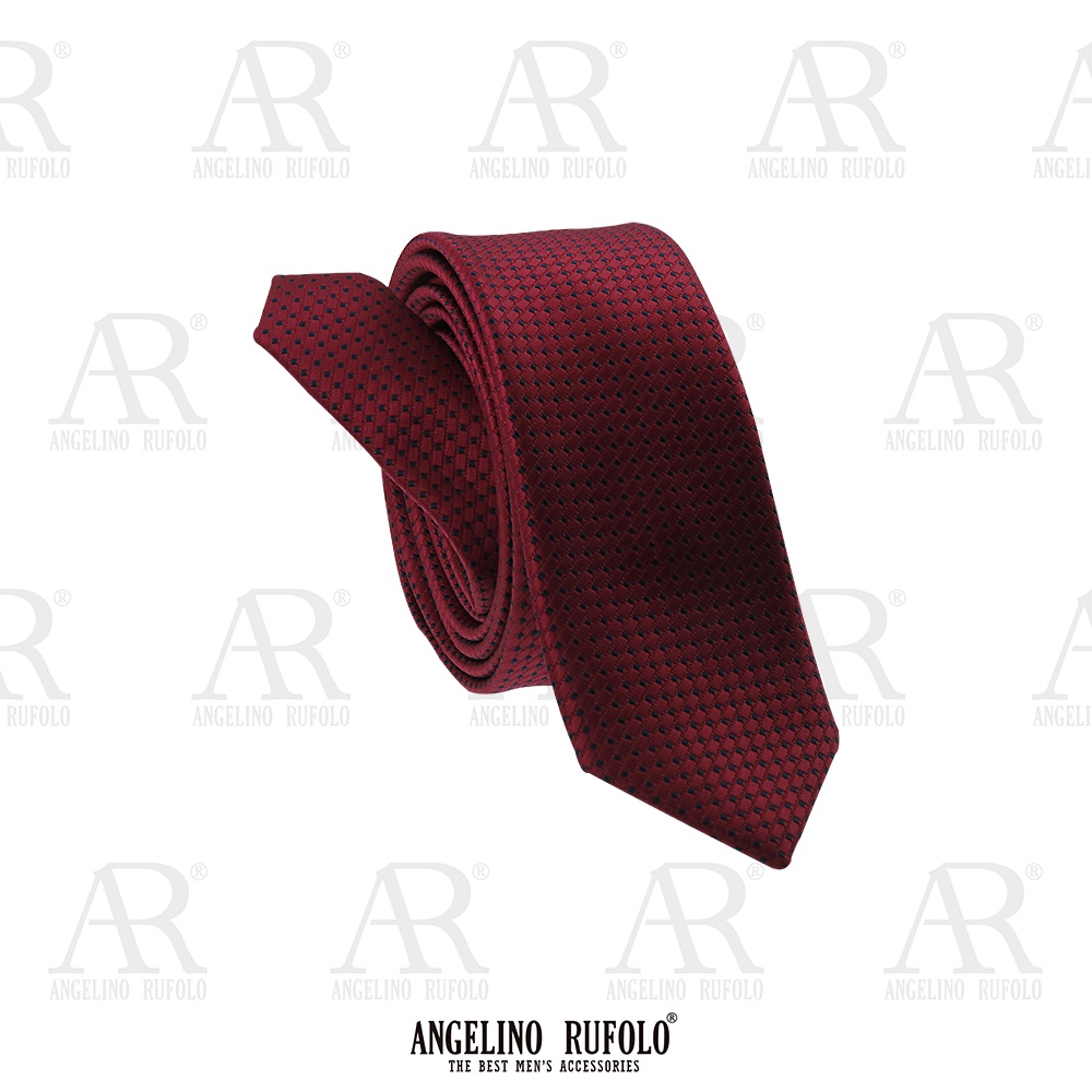 ANGELINO RUFOLO Necktie(NTSL-จุด016) เนคไทผ้าไหมทออิตาลี่คุณภาพเยี่ยม ดีไซน์ Dot สีเทา/เหลือง/แดง/กรมท่า/ชมพู/ฟ้า
