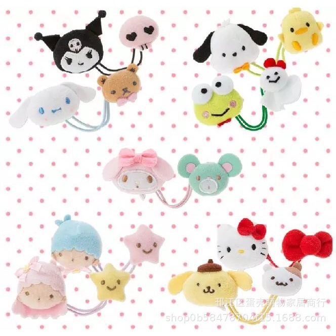 Ag ยางรัดผม ตุ๊กตาฟิกเกอร์ Melody Cinnamoroll purin ดาวคู่ การ์ตูน เครื่องประดับผม ยางรัดผม