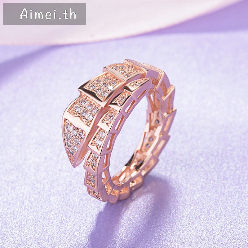 Aimei Moda แหวนเพชร 3a ฝังเพทาย หรูหรา เครื่องประดับแฟชั่น