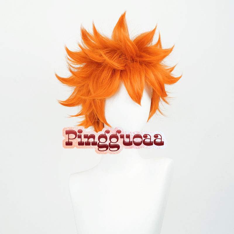 Anime Haikyuu!! Hinata Syouyou Cosplay Wig 30cm Short Orange Fluffy Layered Wigs Heat Resistant Synthetic Hair
