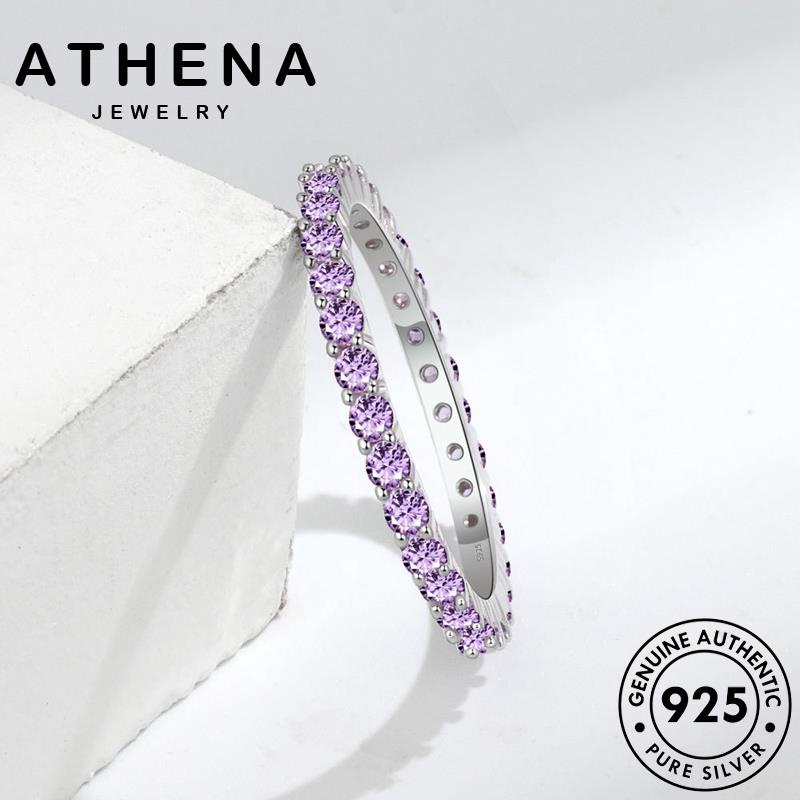Athena JEWELRY แหวนเงิน 925 ประดับเพชรอเมทิสต์ หรูหรา สําหรับผู้หญิง R446-TH