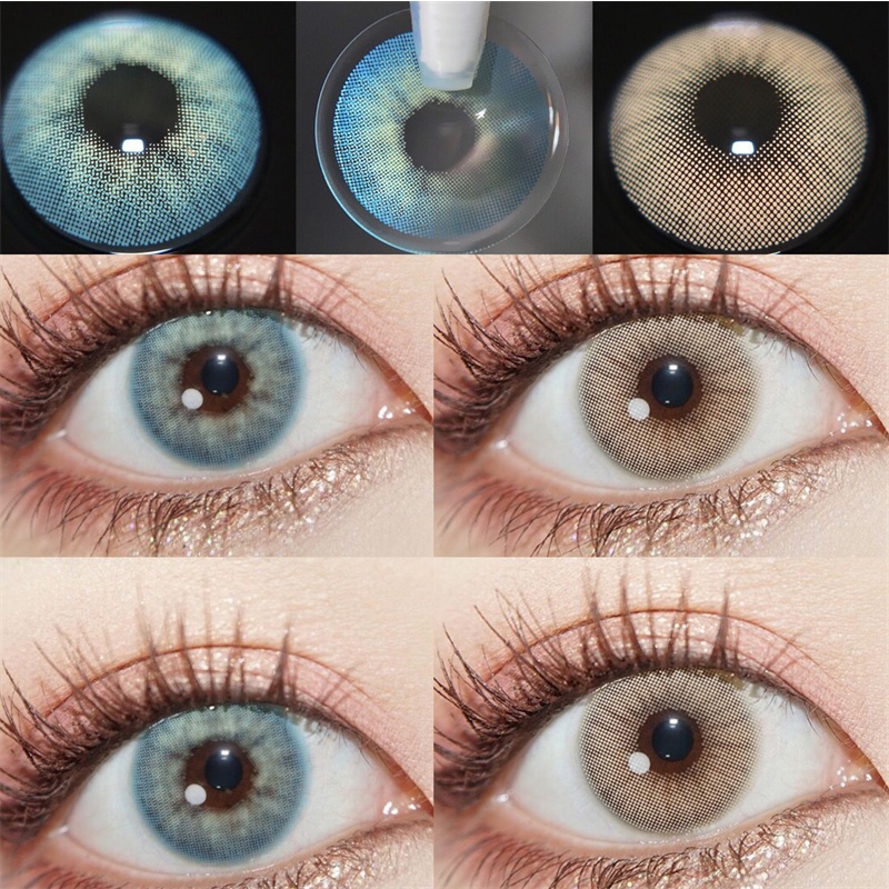 Aurora blue crazy คอนแทคเลนส์ บิ๊กบิวตี้ ขนาดเล็ก สีฟ้า สําหรับดวงตา สายตาสั้น ธรรมชาติ